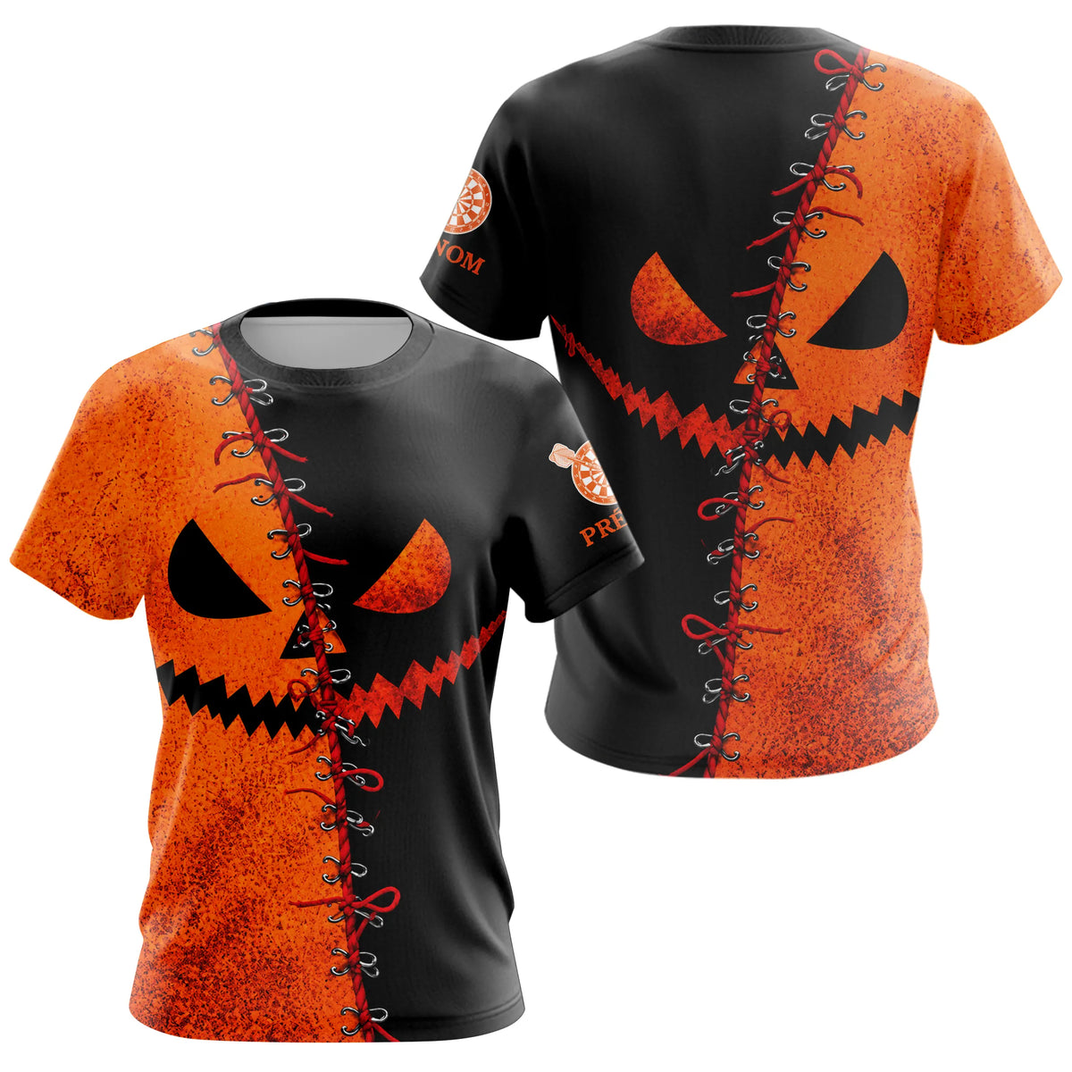 Polo Fléchettes Personnalisé  - Orange Et Noir Halloween  - T-Shirt Femme