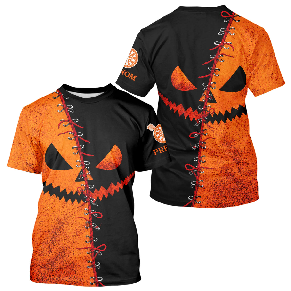 Polo Fléchettes Personnalisé  - Orange Et Noir Halloween  - T-Shirt Homme
