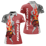 Polo Fléchettes Personnalisé - Rouge Flammes Style - Polo Femme