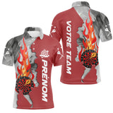 Polo Fléchettes Personnalisé - Rouge Flammes Style - Polo Homme