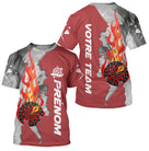 Polo Fléchettes Personnalisé - Rouge Flammes Style - T-Shirt Homme