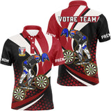Polo Fléchettes Personnalisé - Rouge & Noir Cycliste - Polo Homme