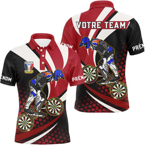Polo Fléchettes Personnalisé - Rouge & Noir Cycliste - Polo Homme