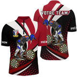 Polo Fléchettes Personnalisé - Rouge & Noir Cycliste - Polo Zippé Homme