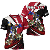 Polo Fléchettes Personnalisé - Rouge & Noir Cycliste - T-Shirt Homme