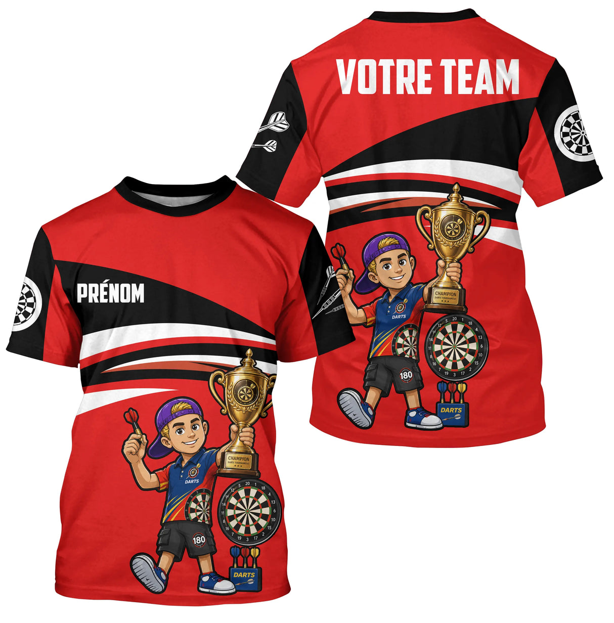 Polo Fléchettes Personnalisé - Style Champion Junior - T-Shỉrt Homme