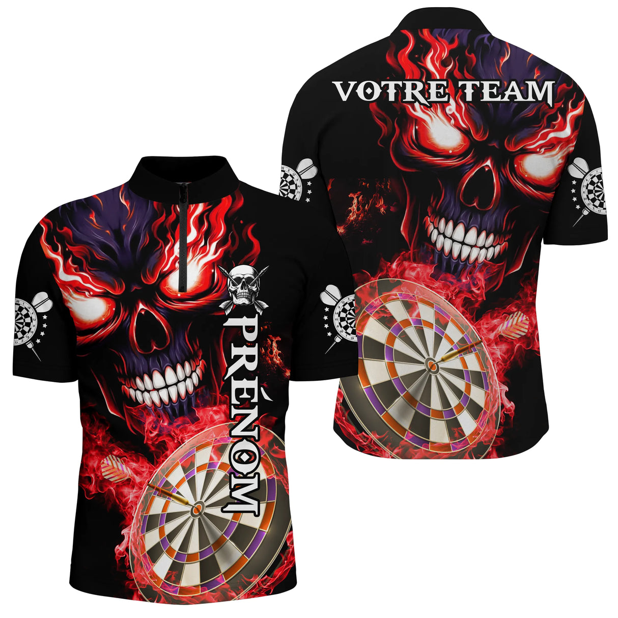 Polo Fléchettes Personnalisé - Style Dark Fantasy - Polo Zippé Homme