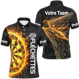 Polo Fléchettes Personnalisé - Style Feu & Darts Équipe - Polo Homme