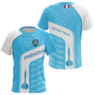 Polo Fléchettes Personnalisé - Style France Bleu Ciel - T-Shirt Femme