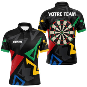 Polo Fléchettes Personnalisé - Style Noir & Multicolor - Polo Homme