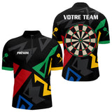 Polo Fléchettes Personnalisé - Style Noir & Multicolor - Polo Zippé Homme
