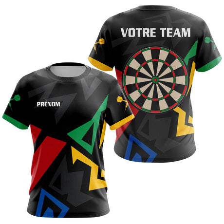 Polo Fléchettes Personnalisé - Style Noir & Multicolor - T-Shirt Femme
