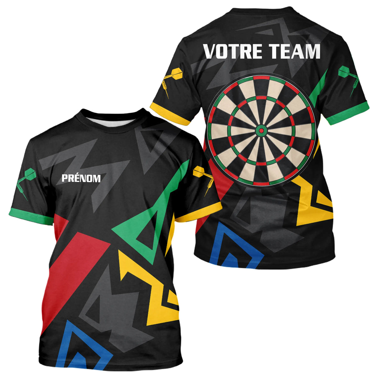 Polo Fléchettes Personnalisé - Style Noir & Multicolor - T-Shirt Homme