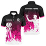 Polo Fléchettes Personnalisé - Style Noir & Rose Fuchsia - Polo Homme