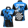 Polo Fléchettes Personnalisé - Style Papillons Bleus - Polo Homme