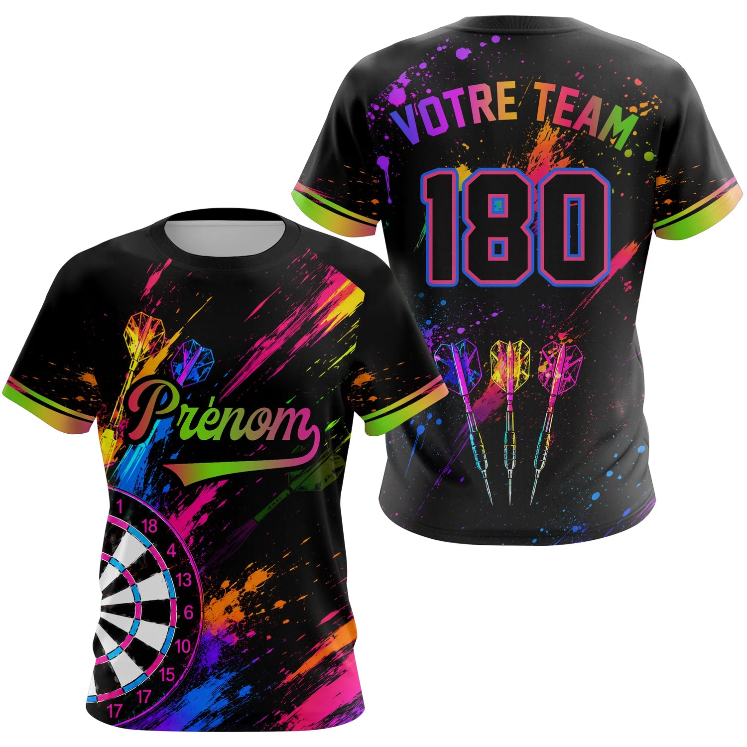 Polo Fléchettes Personnalisé - Style Prénom Et Numéro - T-Shirt Femme