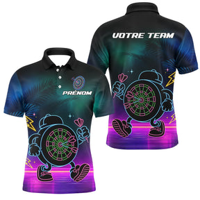 Polo Fléchettes Personnalisé - Style Rétro Neon Cyber - Polo Homme