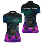 Polo Fléchettes Personnalisé - Style Rétro Neon Cyber - Polo Zippé Femme