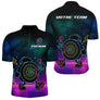 Polo Fléchettes Personnalisé - Style Rétro Neon Cyber - Polo Zippé Homme