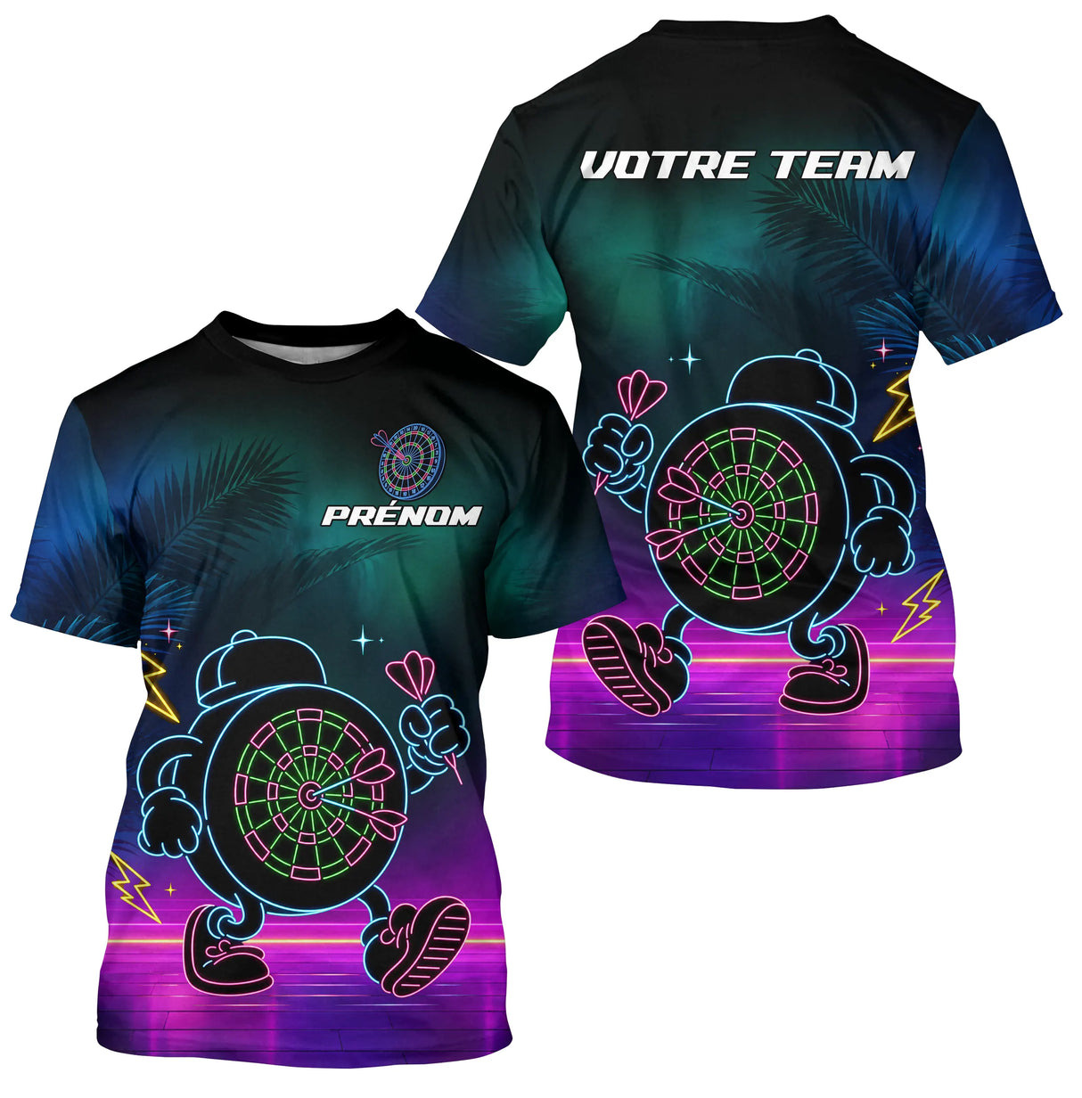 Polo Fléchettes Personnalisé - Style Rétro Neon Cyber - T-Shirt Homme