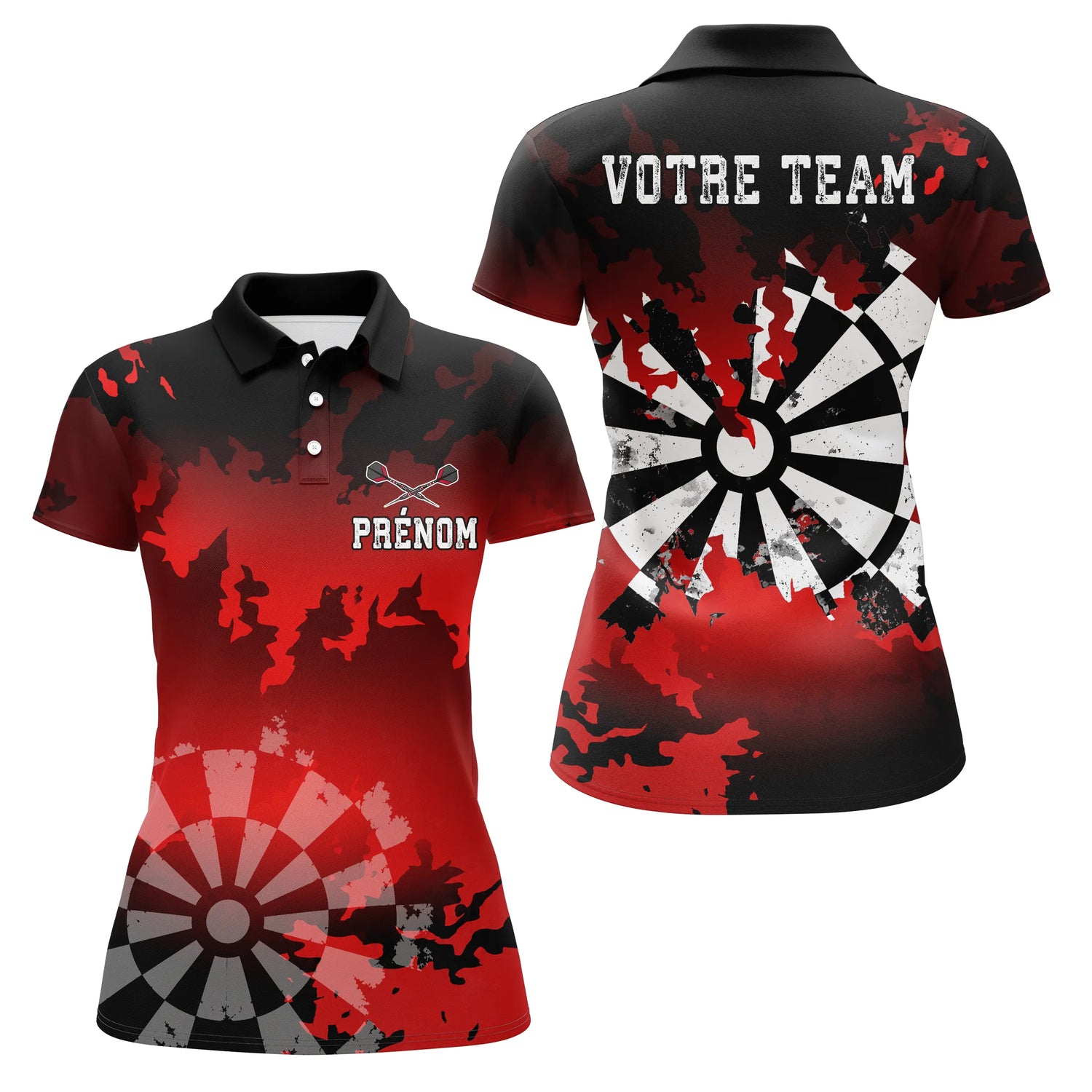 Polo Fléchettes Personnalisé - Style Sportif Nom d'Équipe - Polo Femme