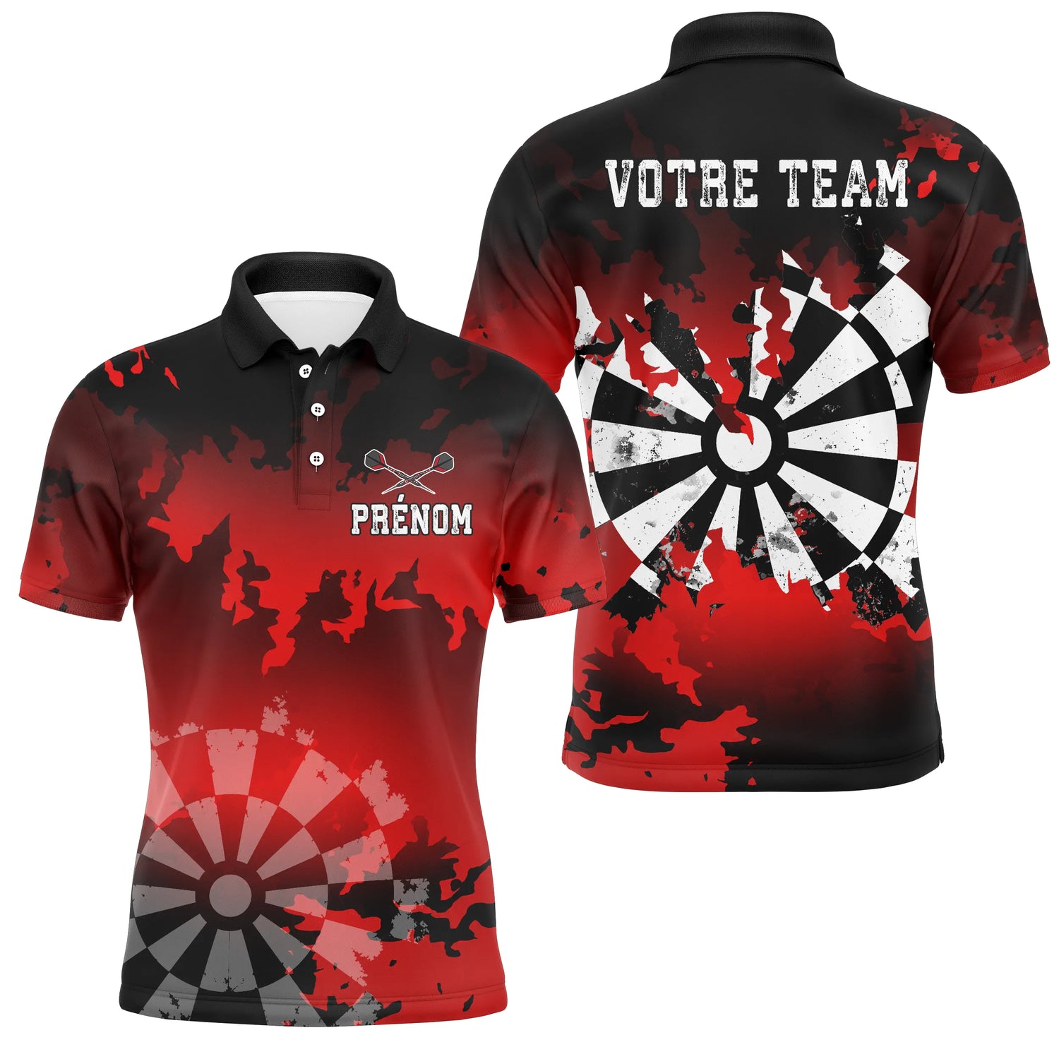 Polo Fléchettes Personnalisé - Style Sportif Nom d'Équipe - Polo Homme