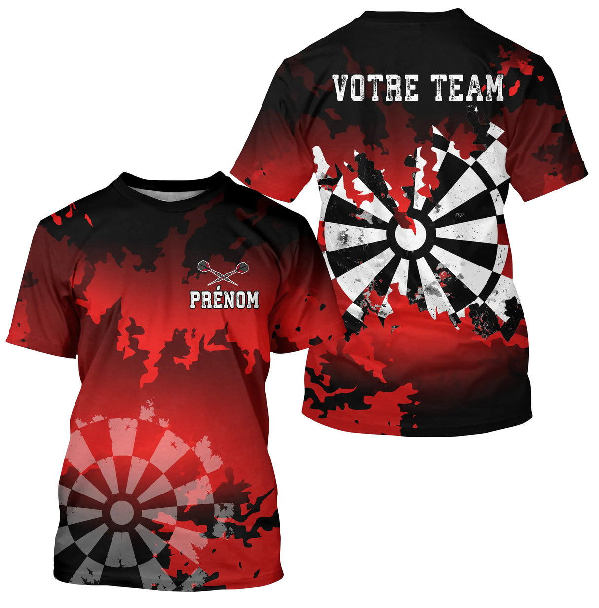 Polo Fléchettes Personnalisé - Style Sportif Nom d'Équipe - T-Shirt Homme