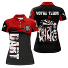Polo Fléchettes Personnalisé - Style Triple Rouge & Noir - Polo Femme