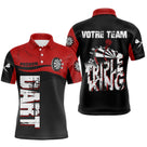 Polo Fléchettes Personnalisé - Style Triple Rouge & Noir - Polo Homme