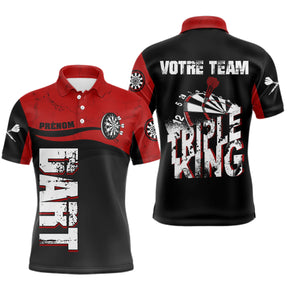 Polo Fléchettes Personnalisé - Style Triple Rouge & Noir - Polo Homme