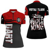 Polo Fléchettes Personnalisé - Style Triple Rouge & Noir - Polo Zippé Femme