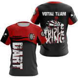 Polo Fléchettes Personnalisé - Style Triple Rouge & Noir - T-Shirt Femme
