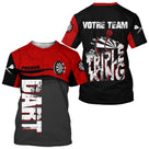 Polo Fléchettes Personnalisé - Style Triple Rouge & Noir - T-Shirt Homme
