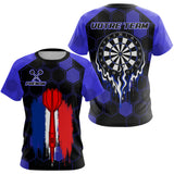 Polo Fléchettes Personnalisé - Tricolore France Prénom - T-Shirt Femme