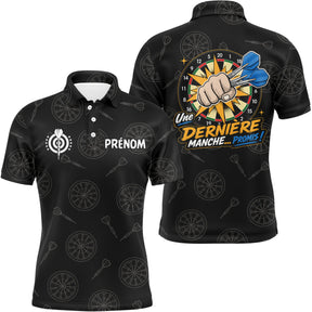 Polo Fléchettes Personnalisé - Une Dernière Manche Noir - Polo Homme