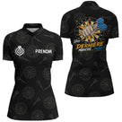 Polo Fléchettes Personnalisé - Une Dernière Manche Noir - Polo Zippé Femme