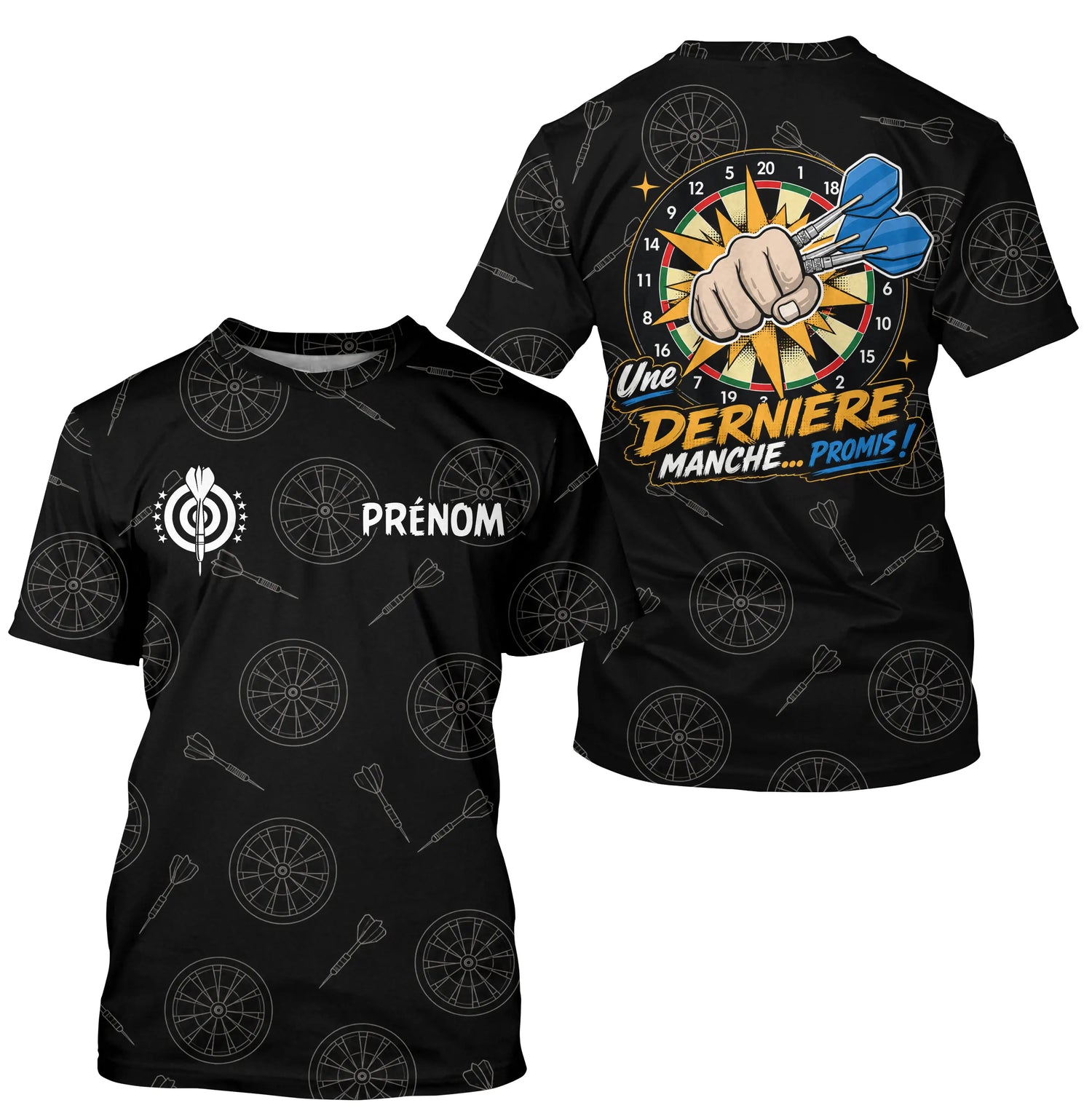 Polo Fléchettes Personnalisé - Une Dernière Manche Noir - T-Shirt Homme