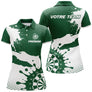 Polo Fléchettes Personnalisé - Vert Forêt & Blanc Splash - Polo Femme