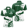 Polo Fléchettes Personnalisé - Vert Forêt & Blanc Splash - Polo Homme