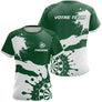 Polo Fléchettes Personnalisé - Vert Forêt & Blanc Splash - T-Shirt Femme