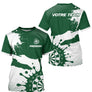 Polo Fléchettes Personnalisé - Vert Forêt & Blanc Splash - T-Shirt Homme