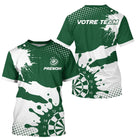 Polo Fléchettes Personnalisé - Vert Forêt & Blanc Splash - T-Shirt Homme