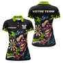 Polo Fléchettes Personnalisé - Vert Néon & Bullseye - Polo Femme