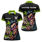 Polo Fléchettes Personnalisé - Vert Néon & Bullseye - Polo Femme