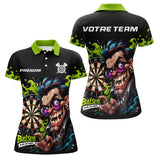 Polo Fléchettes Personnalisé - Vert Néon & Bullseye - Polo Femme
