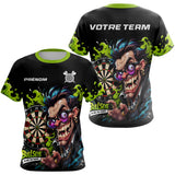 Polo Fléchettes Personnalisé - Vert Néon & Bullseye - T-Shirt Femme