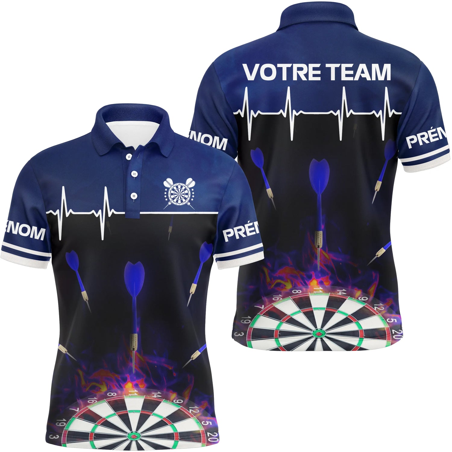 Polo Fléchettes Personnalisé - Vivez Votre Passion - Polo Homme