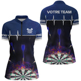 Polo Fléchettes Personnalisé - Vivez Votre Passion - Polo Zippé Femme