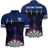 Polo Fléchettes Personnalisé - Vivez Votre Passion - Polo Zippé Homme