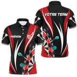 Polo Fléchettes Personnalisé - Équipe Noir & Rouge - Polo Homme